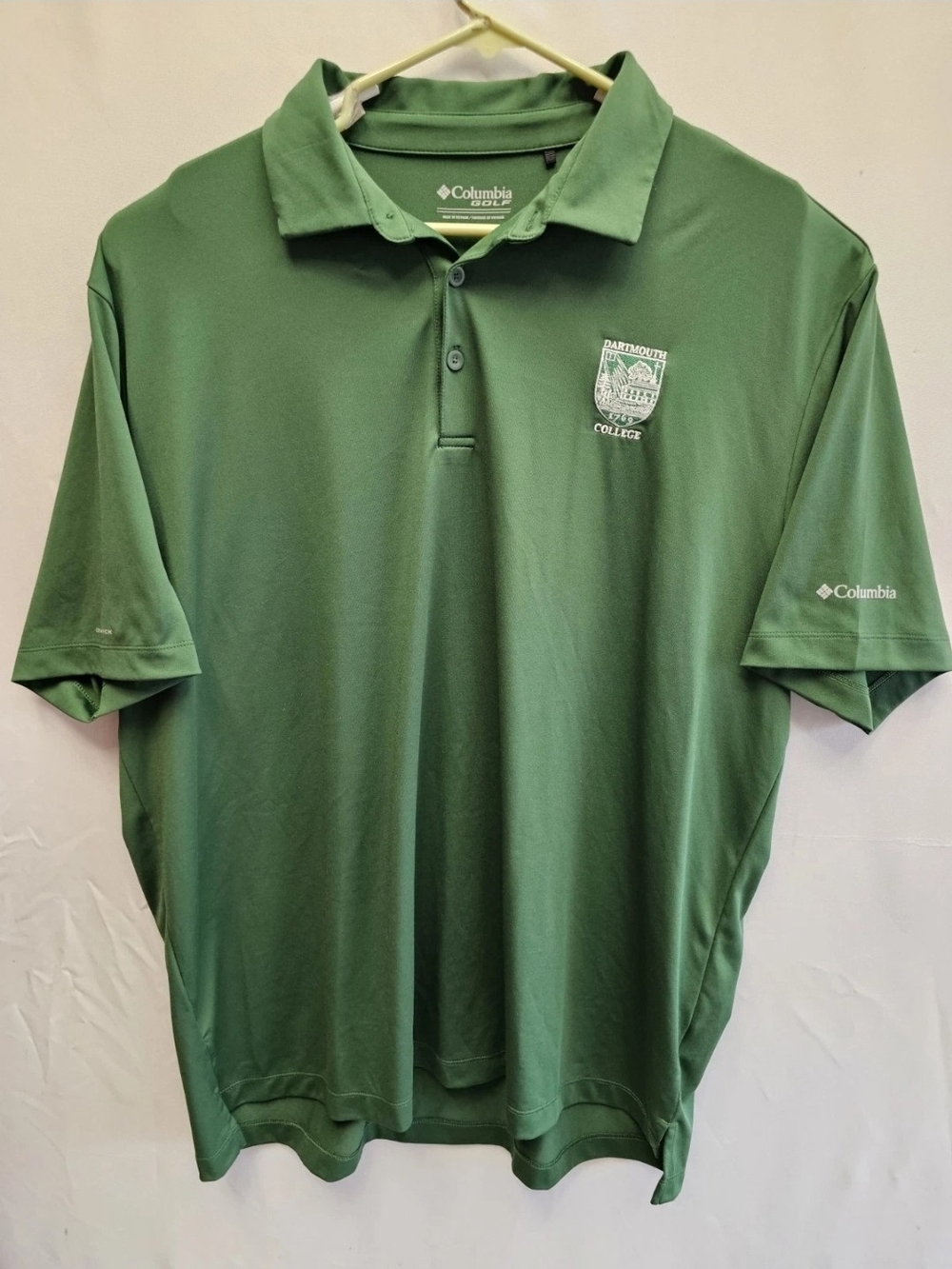 Dartmouth Big Green Shirt Mens 2XL Green Golf  Columbia Dri Fit Polo Basketball